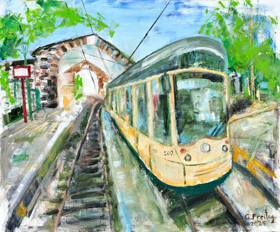 PÖSTLINGBERGBAHN #5 | 2025, Öl auf Leinwand, 120 x 100 cm