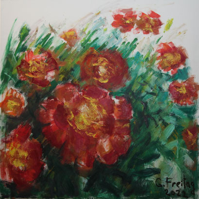 TAGETES | 2022, Öl auf Leinwand, 80 x 80 cm