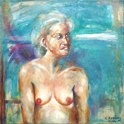 ROSWITHA, Öl auf Leinwand, 80 x 80 cm