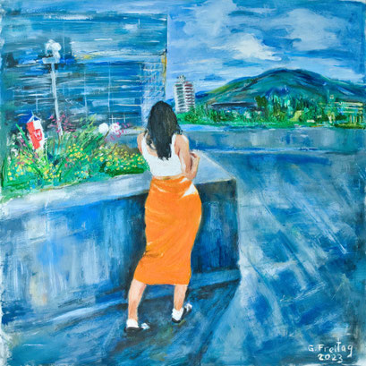 FATIMA | 2023, Öl auf Leinwand, 120 x 120 cm