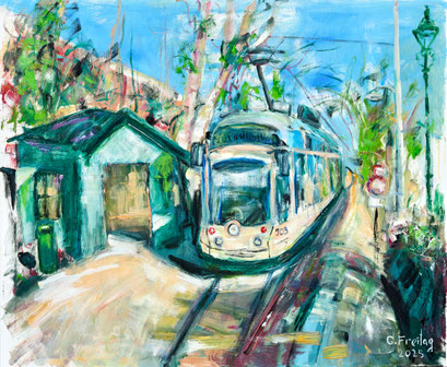 PÖSTLINGBERGBAHN #2 | 2025, Öl auf Leinwand, 120 x 100 cm