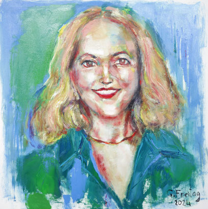 GABRIELA MUJAJ | 2024, Öl auf Leinwand, 80 x 80 cm