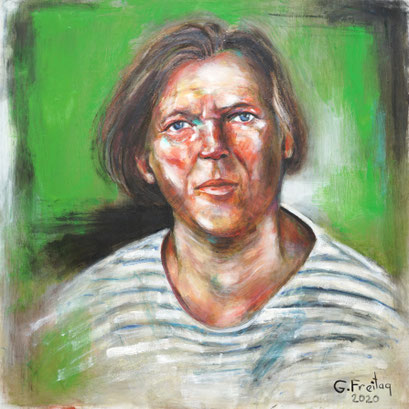 SELBSTPORTRÄT | 2020, Öl auf Leinwand, 80 x 80 cm