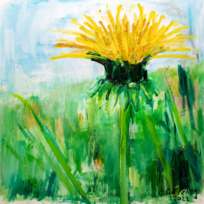 LÖWENZAHN | 2022, Öl auf Leinwand, 80 x 80 cm
