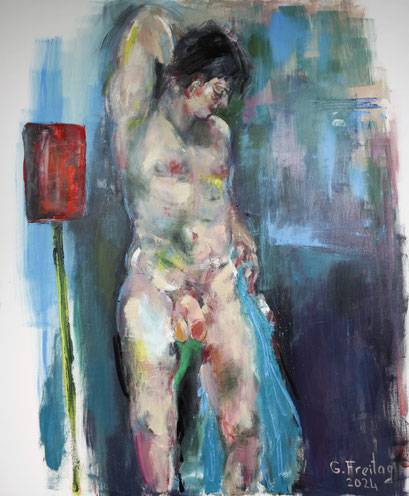 MÄNNLICHER AKT | 2024, Öl auf Leinwand, 120 x 100 cm