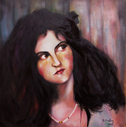 DIE JUNGE NADEGE | 2012, Öl auf Leinwand, 80 x 80 cm