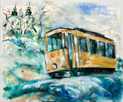 PÖSTLINGBERGBAHN #10 | 2025, Öl auf Leinwand, 120 x 100 cm