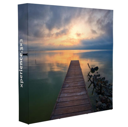 gerade Popup-Messewand mit Stoffdruck