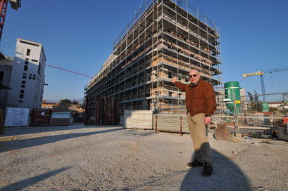 Il Segretario SAP Andrea Carobbi Corso nel cantiere della nuova Questura
