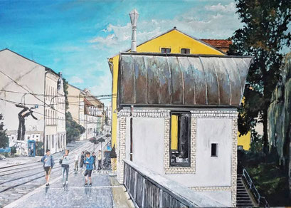 Auf der Jahrtausendbrücke, Brandenburg an der Havel, 100x70 cm, 2021