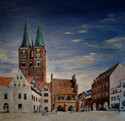 Der Marktplatz von Stendal, 100x100 cm, 2015