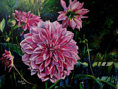 Dahlienblüte I, 80x60 cm, 2016