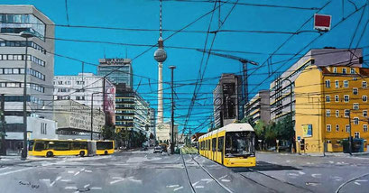 Kreuzung Torstraße/Prenzlauer Allee, Berlin, 100x50 cm, 2020