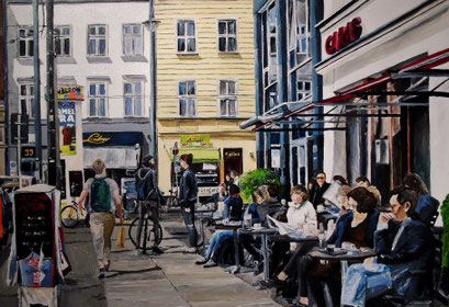 In der Neuen Schönhauser Straße, Berlin, Acryl, 100x70cm, 2014
