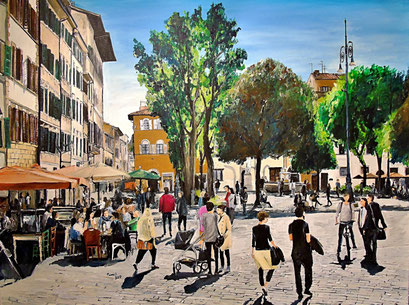 Piazza Santo Spirito, Florenz, 120x90 cm, 2017 (verk.)