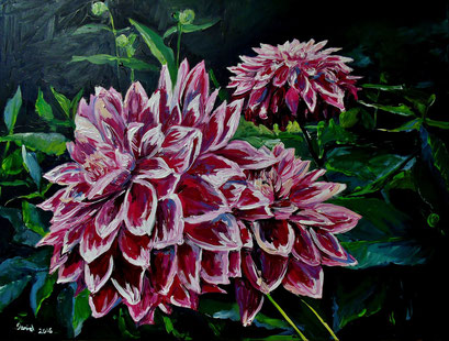 Dahlienblüte III, 80x60 cm, 2016