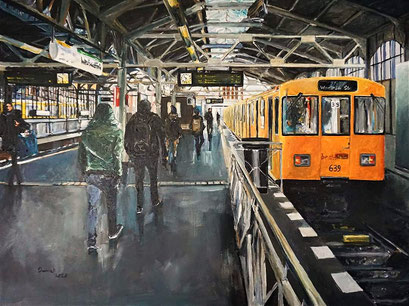 U-Bahnhof Warschauer Straße, Berlin, 80x60 cm, 2020 (verk.)