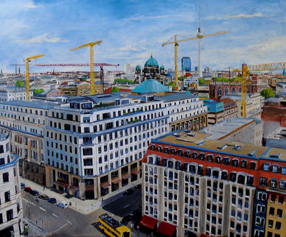 Berlin - Mitte, Blick vom Franz. Dom auf Markgrafenstr./Französische Str., 100x80cm, 2013