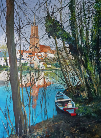 St.-Marien-Andreas-Kirche, Rathenow, Altstadtinsel, 60x80 cm, 2019 (verk.)