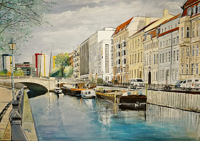 Am Historischen Hafen, Berlin, 100x70 cm, 2018