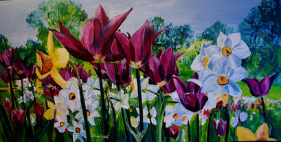 Tulpenzeit im Optikpark, 100x50 cm, 2016