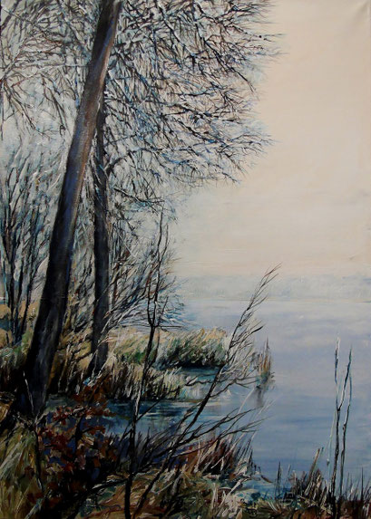 Rathenow, Wolzensee, Winter, 50x70cm, 2013