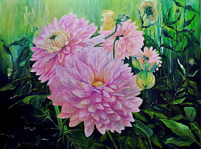 Dahlienbeet II, 120x90 cm, 2017