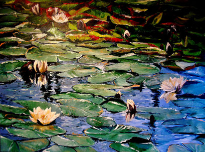 Seerosenteich I, 120x90 cm, 2015 (verk.)