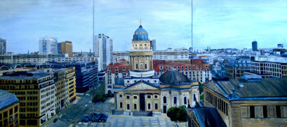 Gendarmenmarkt, Panorama - Deutscher Dom und Konzerthaus, Triptychon, 180x80cm, 2011