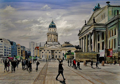 Gendarmenmarkt, Berlin-Mitte, 100x70 cm, 2017 (beschädigt/unverkäuflich)