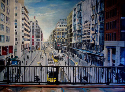 Über der Friedrichstraße, 120x90 cm, 2016 (verk.)