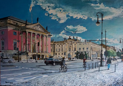 Staatsoper, Berlin, Unter den Linden, Acryl, 100x70 cm, 2018 