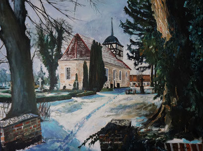 Dorfkirche von Stechow (Havelland), 80x60 cm, 2017