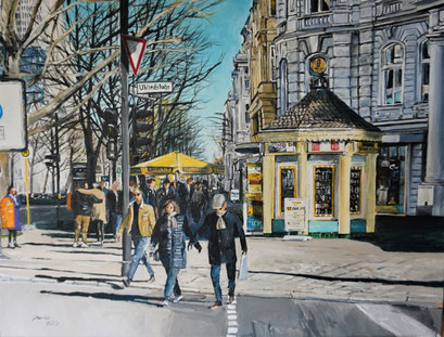 Auf dem Boulevard. Berlin, Ku'damm, 80x60 cm, 2023