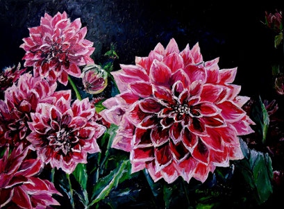 Dahlienblüte II, 80x60 cm, 2016