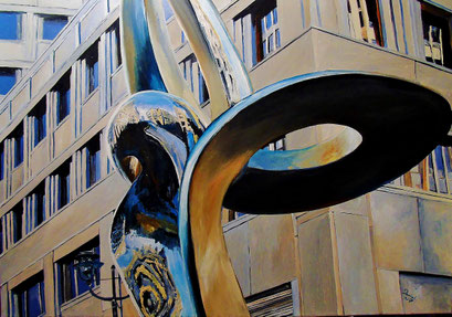 Verzerrungen im "Phönix", Berlin,  Beisheim Center/Potsdamer Platz. 100x70 cm, 2017
