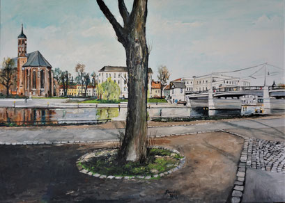 In Brandenburg an der Havel, Heinrich-Heine-Ufer, 70x50 cm, 2023