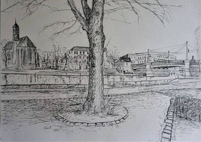 Heinrich-Heine-Ufer, Brandenburg an der Havel, 70x50 cm, 2021