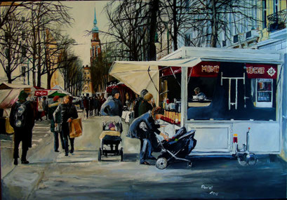 Kollwitzmarkt, Berlin-Prenzlauer Berg, 100x70 cm, 2016