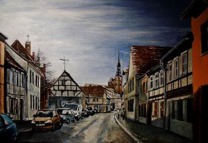 Hünerdorfer Straße, Altstadt von Tangermünde, 100x70 cm, 2015