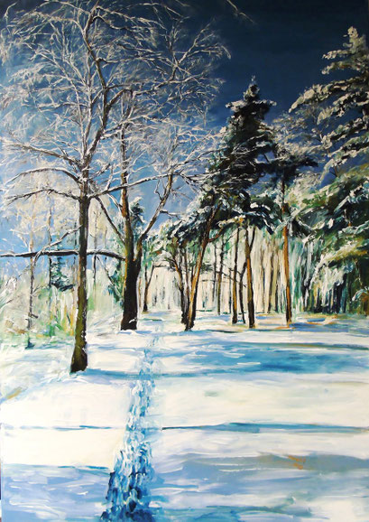Rathenow, am Wolzensee, Winter, 70x100cm, 2013