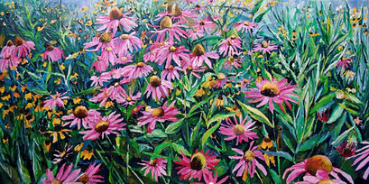 Rosa Sonnenhut, 100x50 cm, 2017 (verk.)