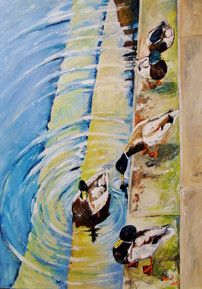 Stockenten, 50x70 cm, 2015 (verk.)
