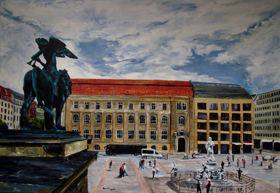 Gendarmenmarkt, Blick vom Konzerthaus auf den Platz, 100x70cm, 2012