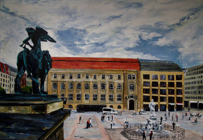 Gendarmenmarkt, Blick vom Konzerthaus auf den Platz, 100x70cm, 2012