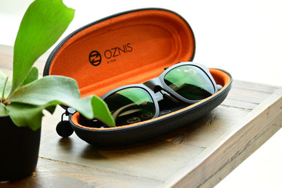 【エギングで使用する度付き偏光サングラス】 フレーム：OZNIS FLAT04　レンズ：TALEX RUSTER ORANGE