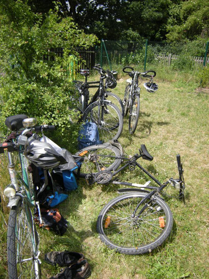 Statt LKW und Baumaschine, haben wir das Fahrrad