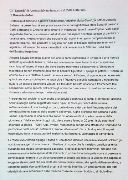 Articoli di giornale e Recensioni Critiche del Maestro Antonino Maria Garufi