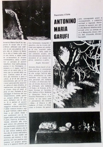 Articoli di giornale e Recensioni Critiche del Maestro Antonino Maria Garufi