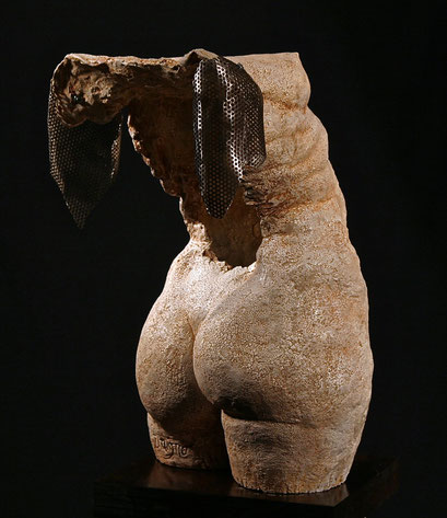 Création, 21'' X 12'', terre cuite et acier, 